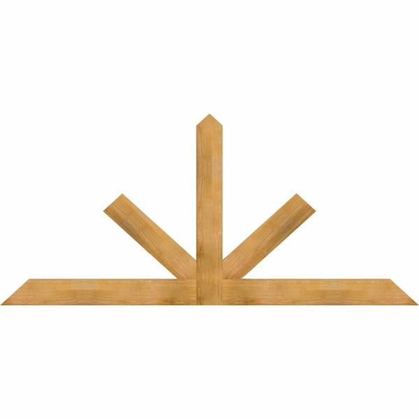 Ekena Millwork Saratoga Rough Sawn Timber Gable Bracket, Western Red Cedar, 96"W x 44"H x 2"D x 6"F, 11/12 Pitch GBW096X44X0206SAR00RWR - main